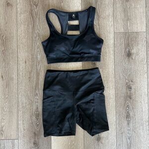 Reflex Black Sports Bra and Shorts Set sz. XS